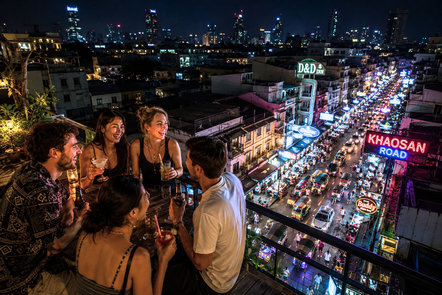 Bangkok Khaosan Nightlife (Food & Cocktail Included)