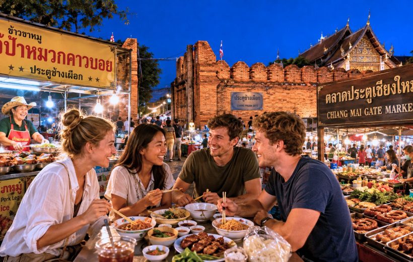 Chiang Mai Night Market Street Food Walking Tour with Tastings